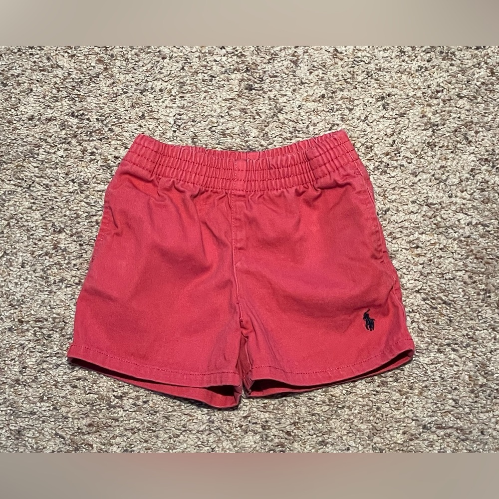 RALPH LAUREN | Baby Boys Classic Twill Pull-on Short | 9 Month | Deep Coral